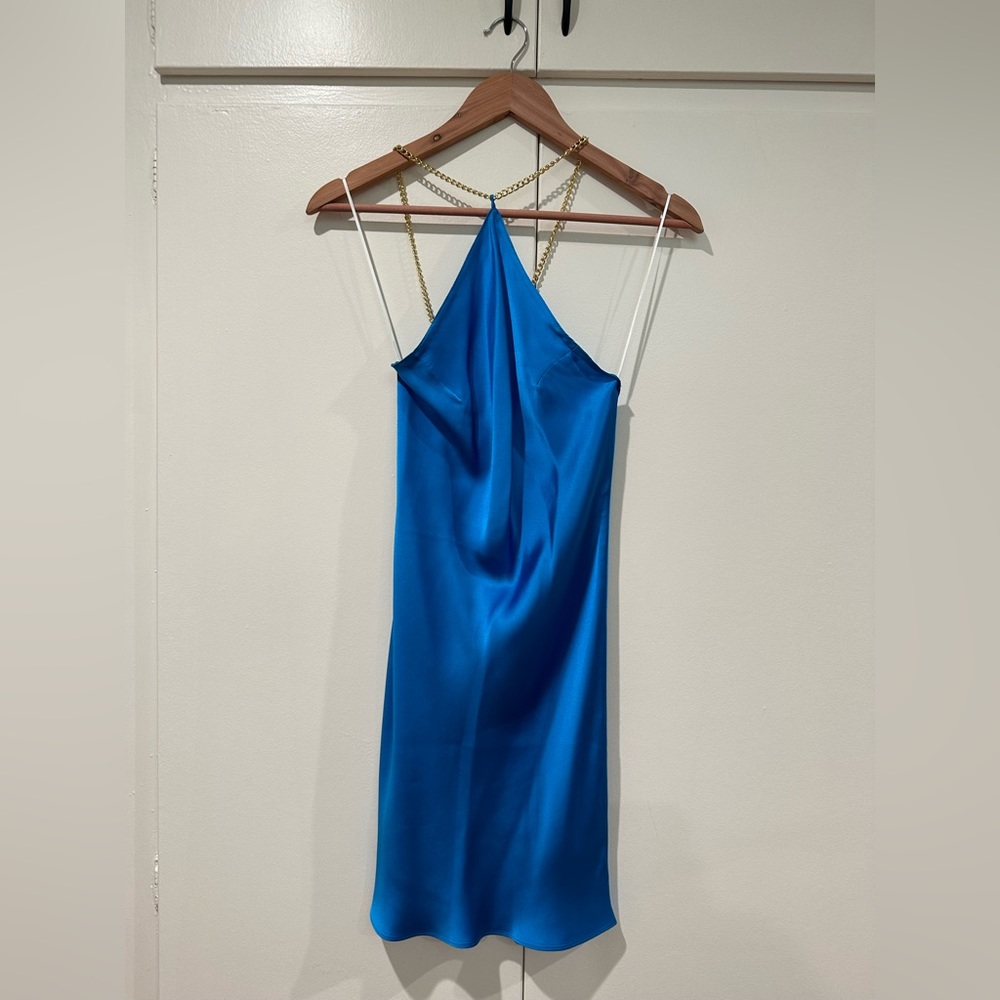 Amanda Uprichard, revolve x Claudia back chain dress, size Small. Color: Sky